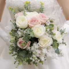 【美品】ウェディングブーケ・ブートニアセット