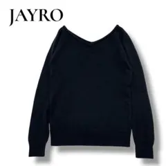 ジャイロ　JAYRO アンゴラブレンド前後Vネック長袖ニット　ブラック　Mサイズ