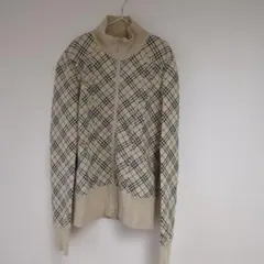 美品　BURBERRYBLUELABEL　ジップスウェットブルゾンチェック柄