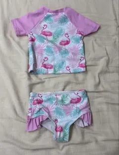 フラミンゴ柄 ベビー水着セット