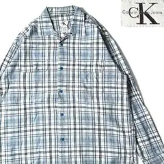 【90s】【Calvin Klein】チェック オープンカラーシャツ L 古着