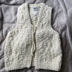 KHWOPA ハンドニット ニットベスト アイボリー