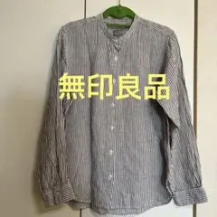 無印良品リネン長袖シャツ ストライプ　レディスLサイズ