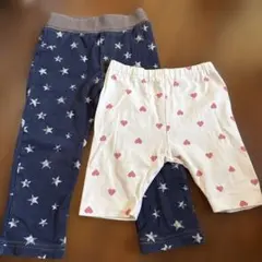 星柄とハート柄のパンツセット　80