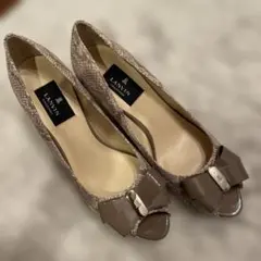 LANVIN COLLECTION パイソン柄 オープントゥ パンプスのサムネイル