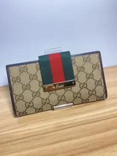 ✨美品✨GUCCI グッチ GGキャンバス シェリーライン 長財布 サイフ