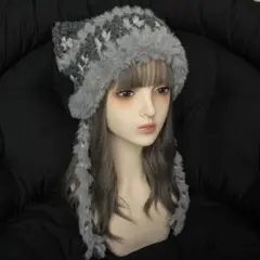 い*ん様 【ゲリラオークションstart】232ハンドメイド編み物　猫耳ニット帽
