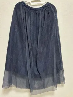 フレアスカート　ウエストゴム　デニムっぽ