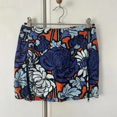 TOPSHOP フローラル柄オレンジ／ブルーミニスカートのサムネイル