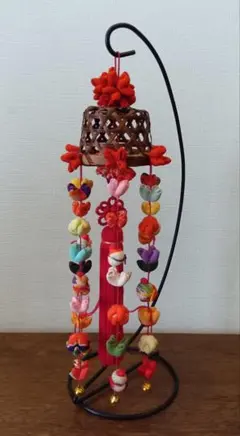 つるし雛　 吊るし飾り　 ちりめん細工　 ひな祭り　スタンド付　小さめサイズ
