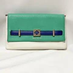 ケイトスペード ショルダー クロスボディ 2way クラッチバッグ フラップ 緑