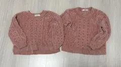 お揃いピンクセーター