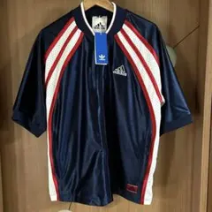 新品　アディダス adidas 半袖 トラックジャケット ジャージ ネイビーのサムネイル
