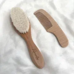 Rozally ベビー 木製ヘアブラシ＆コーム 2点セット
