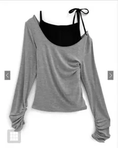 GRL リボンキャミソール×ワンショルトップスアンサンブル ac2460