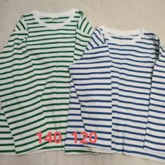 UNIQLO 長袖カットソー 120cm 140cm ストライプ