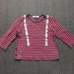 familiar 赤紺ストライプ Tシャツ 80cm