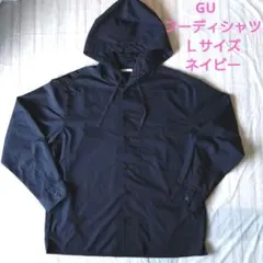 GU　フーディシャツ　メンズＬサイズ　ネイビーのサムネイル
