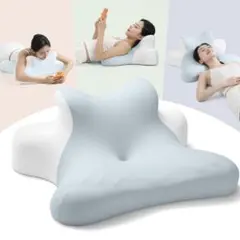 ゴロゴロ枕　3in1多機能クッション　睡眠・背もたれ・足まくら　枕 うつ伏せ 青