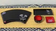 ハンドメイド ミニチュア 漆器風食器セット No23