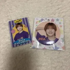 中村嶺亜 歴代アクスタ、髪留めクリップ、缶バッジ、ラバーバンド シール 中村嶺亜 歴代アクスタ、髪留めクリップ、缶バッジ、ラバー