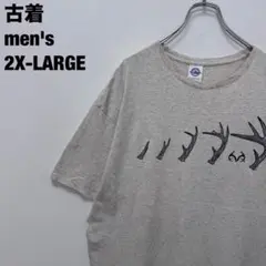 DELTA プロウェイト Tシャツ 鹿の角 進化 リアルツリー 灰 2XL 古着