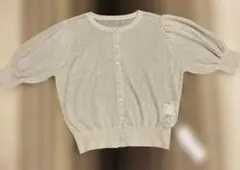 シルバー ラメ入り ボタン付きカーディガン