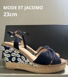 MODE ET JACOMO ツイスト厚底サンダル ネイビーのサムネイル