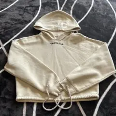 クロップドパーカー ベージュ フーディー