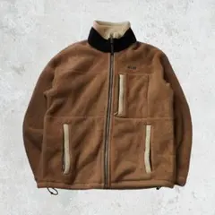 90s vintage フリースジャケット L キャメル 裏ボア ストリート