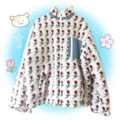 jouetie 花柄 リバーシブルボアジャケット