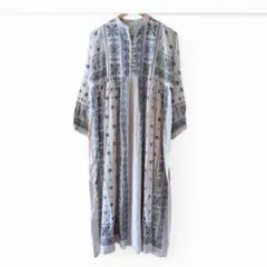 新品　CRAFT 長袖シャツワンピース　インド綿