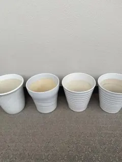 植木鉢　プランター　陶器鉢（白色）【4個セット】のサムネイル