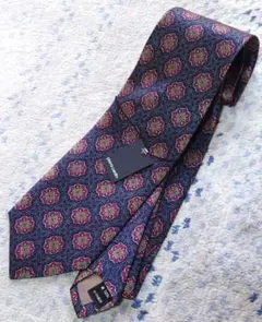 【美品未使用】pierre cardin ネクタイ 花柄 ネイビー