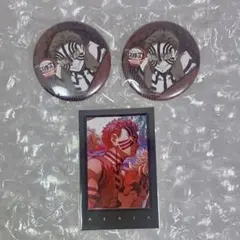 【鬼滅の刃】猗窩座　お楽しみくじ 缶バッジ、チェキ風ブロマイド