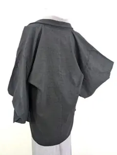 【ヴィンテージ】手織り真綿紬 本藍染 羽織 着物 身丈78 裄62 藍色