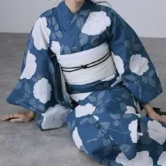 Dita 涼風の藍紺牡丹 浴衣 3点セット 浴衣・帯・下駄 美品 - メルカリ