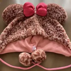 東京ディズニーリゾート ミニー　ヒョウ柄　ファンキャップ