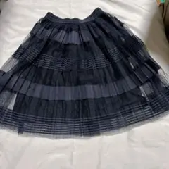 ザラ ZARA ネイビー レイヤードチュールスカート女の子ヒラヒラ