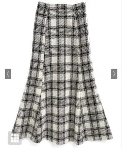 ロービングチェックマーメイドロングスカート[tu1368]