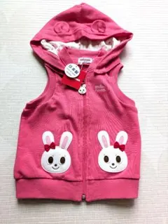 【新品未使用】mikihouse ミキハウス フード付き ベスト 90サイズ