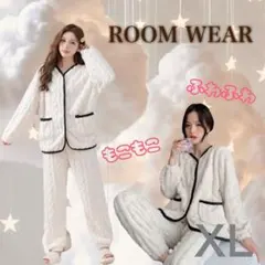 ルームウェア　暖かい　パジャマ　セットアップ　着る毛布　 防寒 Vネック