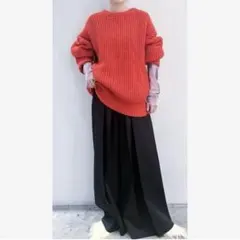 美品　AZE PULLOVERニット　オレンジ　オーバーサイズ