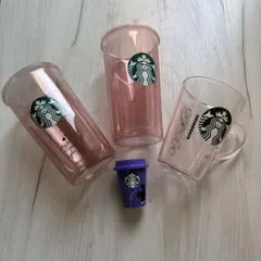 スターバックス 薄ピンクグラス 3点セット