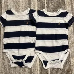 baby GAP ストライプロンパース 2枚セット　双子　6-12M