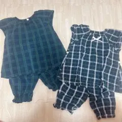 ベビーパジャマ 上下セット チェック柄 80 90 95