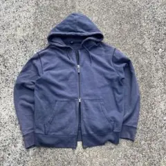 【90s】old GAP ギャップ　ダブルジップパーカー　フェード　ネイビー　M