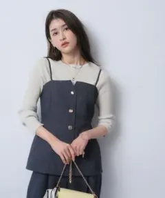 jusglitty デニム ビスチェ 金ボタン　夏　サマーのサムネイル