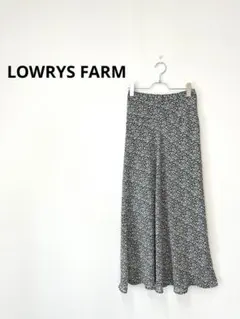 ローリーズファーム 花柄ロングスカート フレア モノトーン 小花柄 春夏