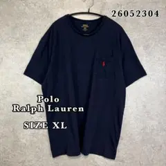 ポロラルフローレン 半袖ポケットTシャツ 紺 赤ポニー刺繍 メンズXLのサムネイル